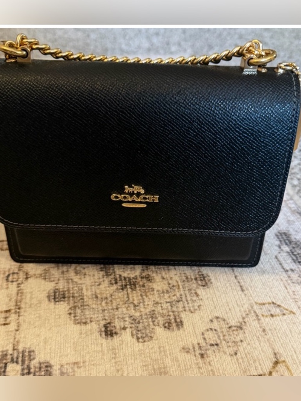 Coach C2222 C9949 Mini Klare Crossbody in black crossgrain leather - Picture 1 of 6